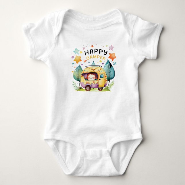 Happy Camper Baby Bodysuit (Front)