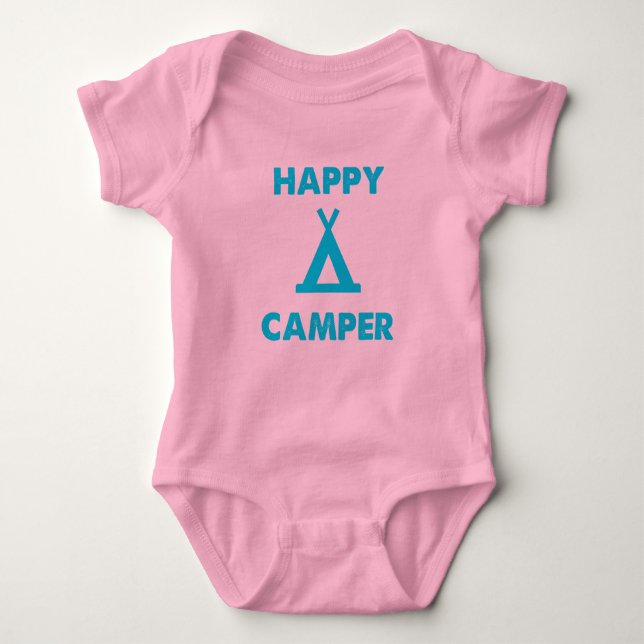 Happy Camper - Baby One Piece Body Suit Baby Bodysuit (Front)