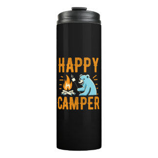 Happy Camper Bear - Vacation Hiking Campfire Campi Thermal Tumbler