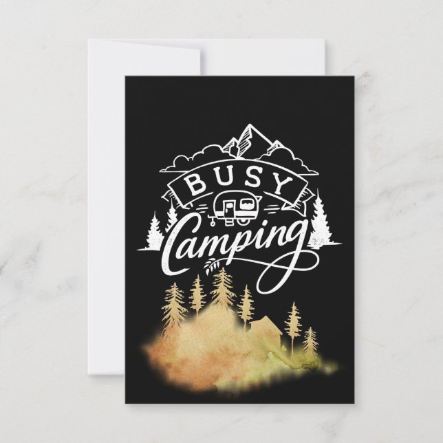 Happy Camper Busy Camping Thank You Card (Front)