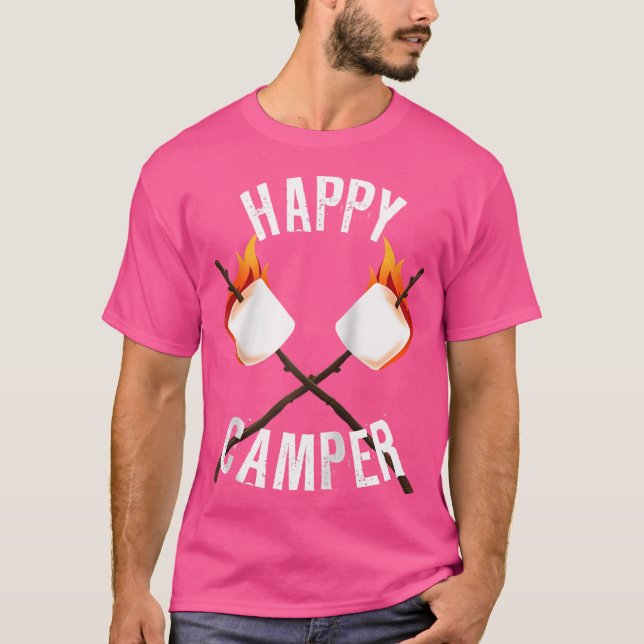 Happy Camper 	 Campfire Marshmallow Smores Lover 	 T-Shirt (Front)
