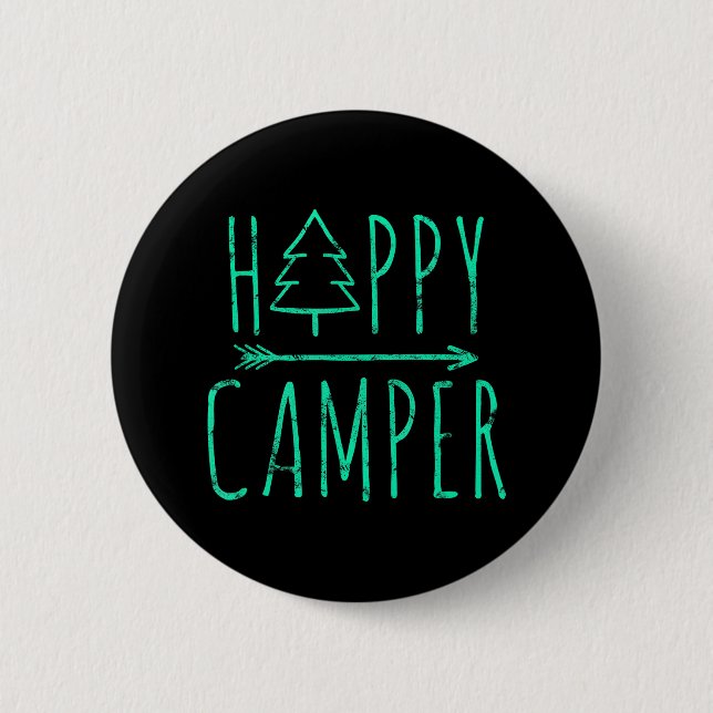 Happy Camper Camping 6 Cm Round Badge (Front)