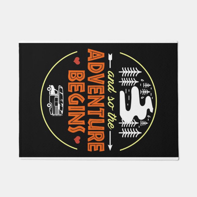 Happy Camper Camping Adventure Begins Doormat (Front)