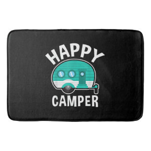 Happy Camper Camping Car Caravan Funny Vacation Bath Mat