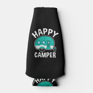 Happy Camper Camping Car Caravan Funny Vacation Bottle Cooler