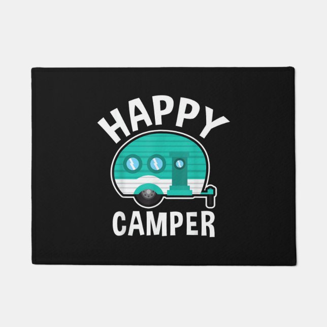 Happy Camper Camping Car Caravan Funny Vacation Doormat (Front)