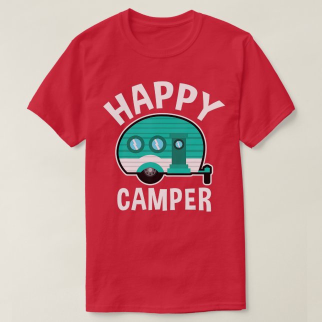 Happy Camper Camping Car Caravan Funny Vacation Gi T-Shirt (Design Front)