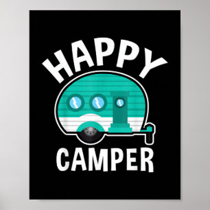 Happy Camper Camping Car Caravan Funny Vacation Poster