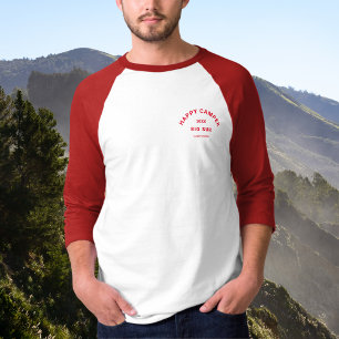 Happy Camper Camping Crew Vintage Black Raglan T-Shirt