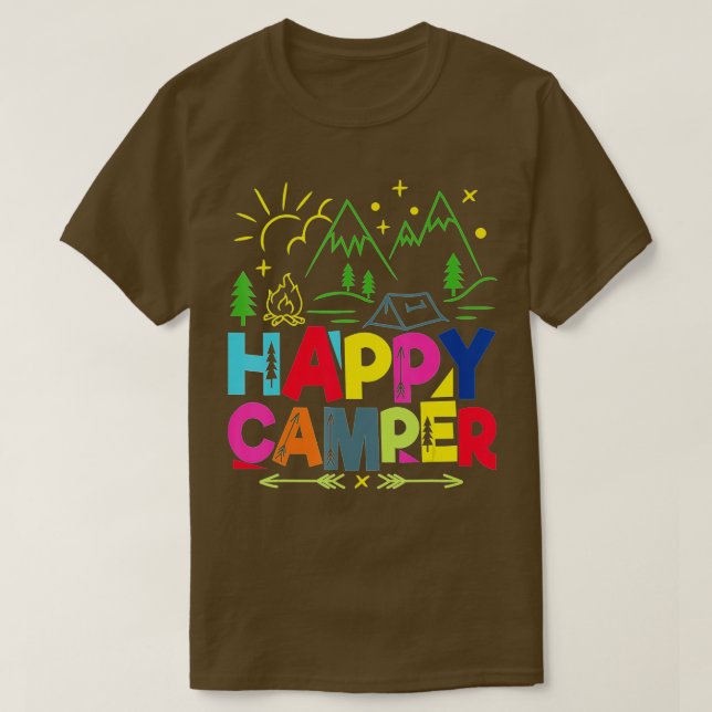 Happy Camper Camping Funny Gift Men Women Kids-gig T-Shirt (Design Front)