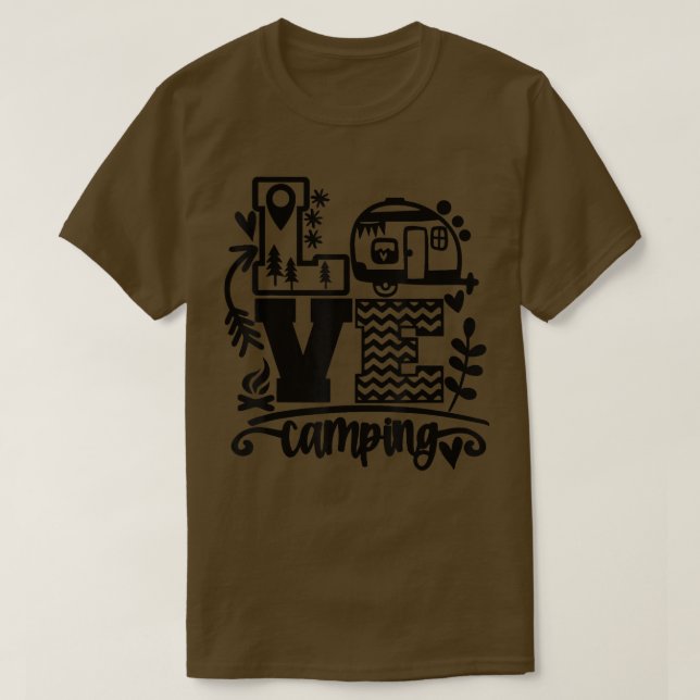Happy Camper Camping Love Camping Life Funny Men W T-Shirt (Design Front)