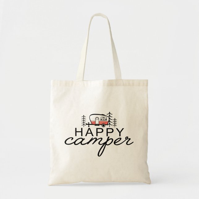 Happy Camper Camping Tote Bag (Front)