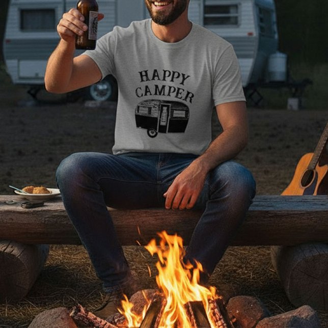 Happy Camper Camping Trailer  T-Shirt (Creator Uploaded)