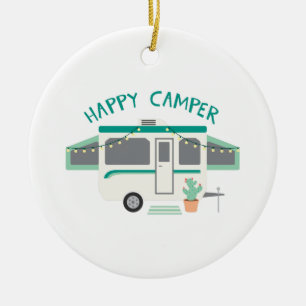 Happy Camper Ceramic Tree Decoration