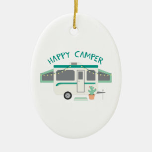 Happy Camper Ceramic Tree Decoration