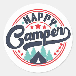 Happy Camper Classic Round Sticker