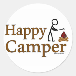 Happy Camper Classic Round Sticker