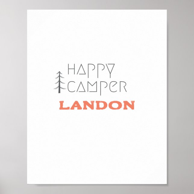 happy camper.Custom name. Poster & Prints (Front)