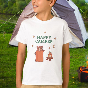 Happy Camper Cute Bear Camping Birthday T-Shirt