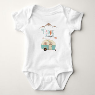Happy Camper Cute Retro RV Baby Bodysuit