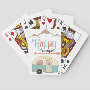 Happy Camper Cute Retro RV Playing Cards