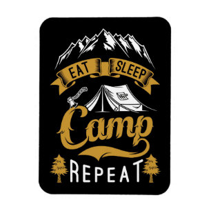 Happy Camper Eat Sleep Camp Repeat Magnet