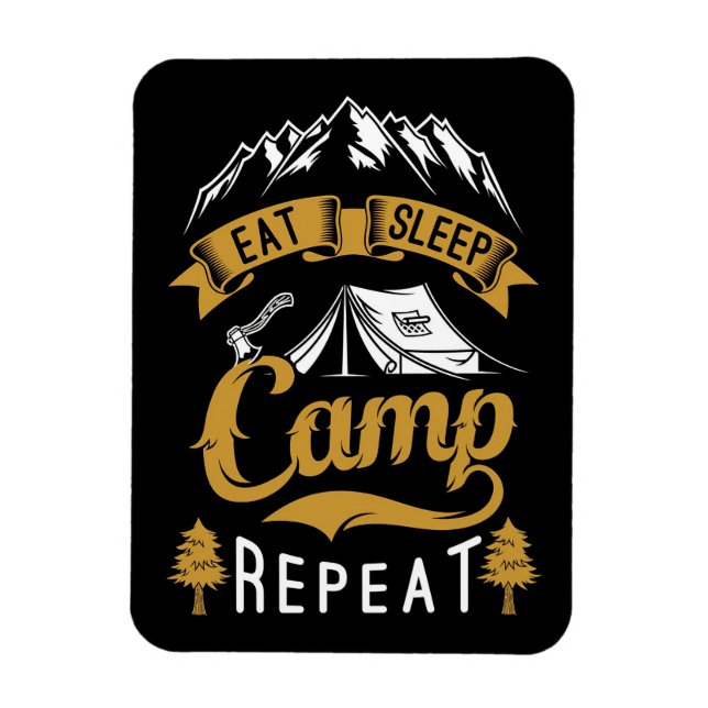 Happy Camper Eat Sleep Camp Repeat Magnet (Vertical)