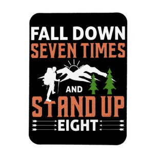 Happy Camper Fall Down Seven Times Magnet