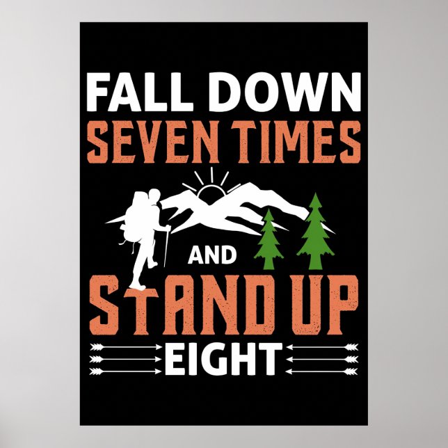 Happy Camper Fall Down Seven Times Poster (Front)