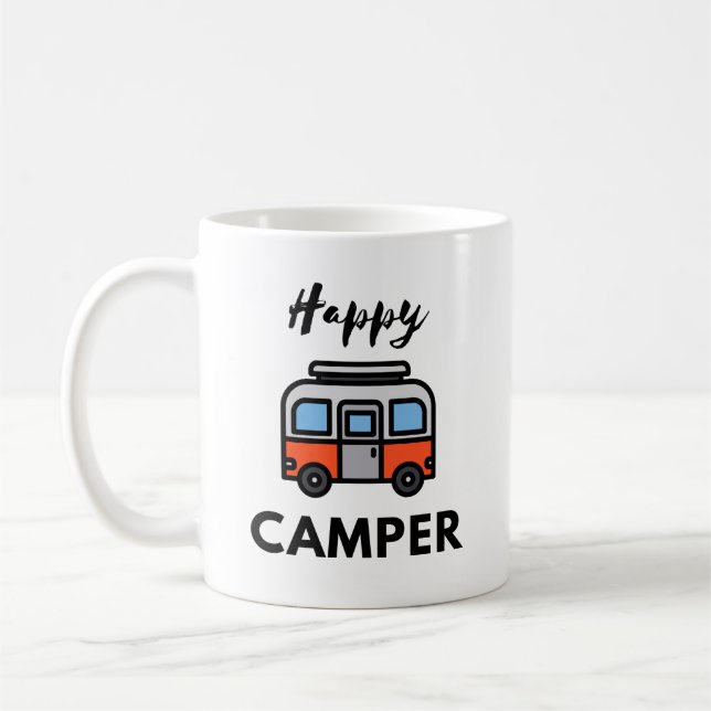 Happy Camper for Those Who Love Camping  Coffee Mug (Left)