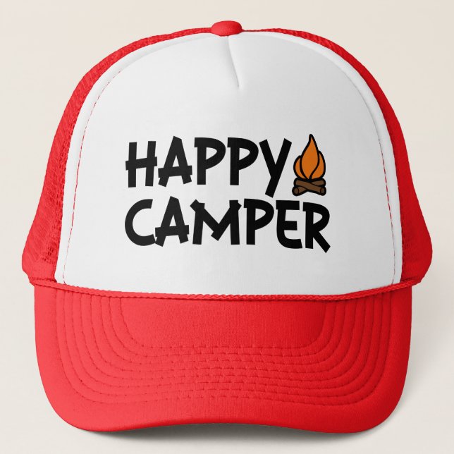 Happy Camper funny camping hat (Front)