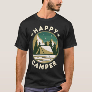Happy Camper Funny Camping Wildlife Retro Vintage T-Shirt