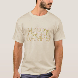 Happy Camper funny rving vintage RV hipster font T-Shirt
