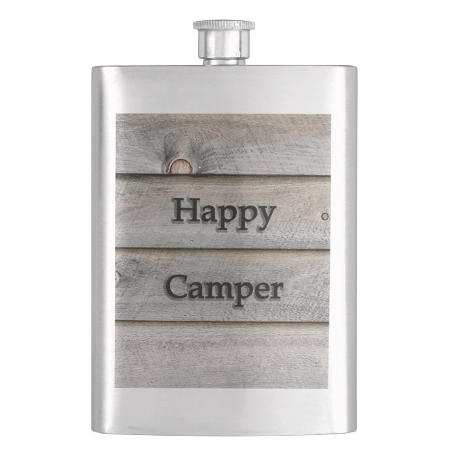 Happy Camper Hip Flask (Front)