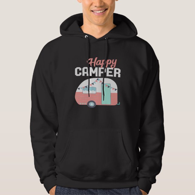 Happy Camper  I Camping Caravan Hoodie (Front)