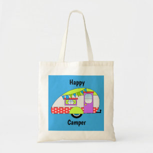 Happy Camper Illustration Tote Bag