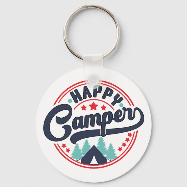 Happy Camper Key Ring (Front)