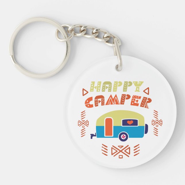 Happy Camper Key Ring (Front)