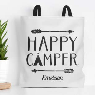 Happy Camper Kids Monogrammed Tote Bag