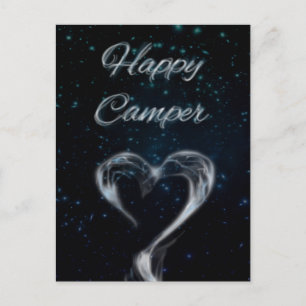 happy camper love smoke backyard sleepover postcard