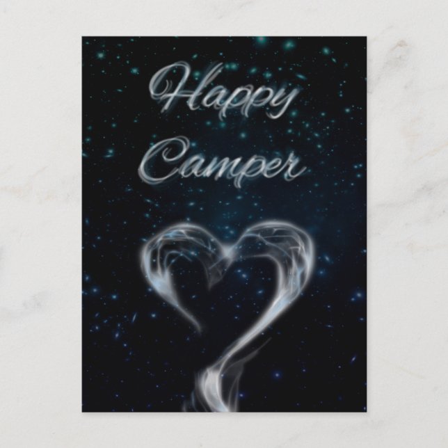 happy camper love smoke backyard sleepover postcard (Front)