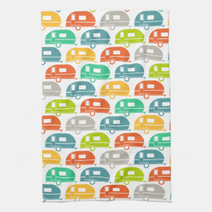 Happy Camper Modern Camper Decor Brights Tea Towel