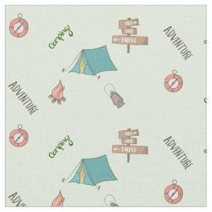 Happy Camper Pattern Fabric