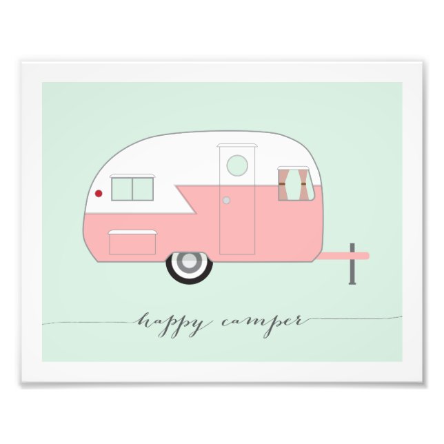 Happy Camper Photo Paper Print - Pink (Front)