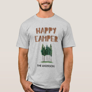Happy Camper Pine Trees Personalized T-Shirt