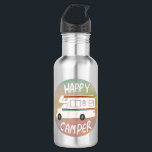 Happy Camper Rainbow RV Sunset Motorhome RVing 532 Ml Water Bottle<br><div class="desc">Hey Happy Campers! 
 Hit the road with this sweet water bottle with a vintage retro camper. Customise it by adding your own text. Check my shop for more!</div>