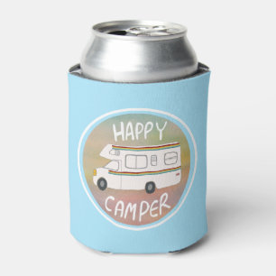 Happy Camper Rainbow RV Sunset Motorhome RVing Can Cooler