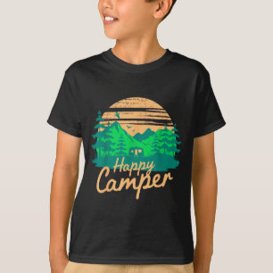 Happy camper retro outdoor adventure design  T-Shirt