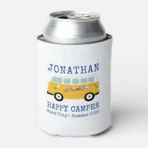 Happy Camper Retro RV Blue Custom Cooler