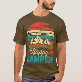 Happy Camper Retro Vintage Funny Matching Camping  T-Shirt